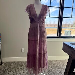 NWT Wayf Lace Midi Dress in Dusty Rose